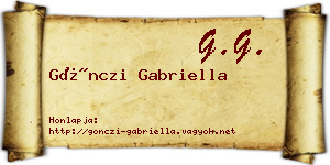Gönczi Gabriella névjegykártya